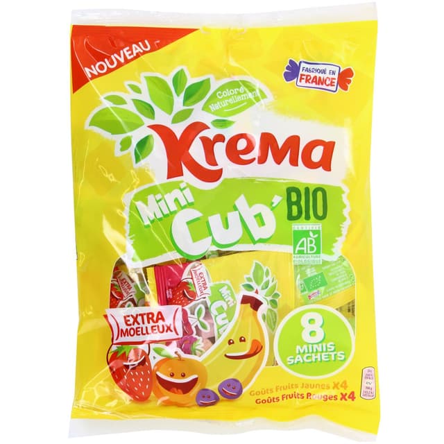 3664346313018 - Krema - Bonbons mini cub bio sans gélatine x8 sachets