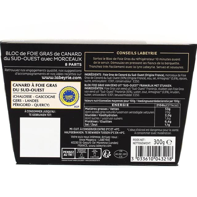 3033610043218 - Labeyrie - Bloc Foie gras de canard avec morceaux + lyre