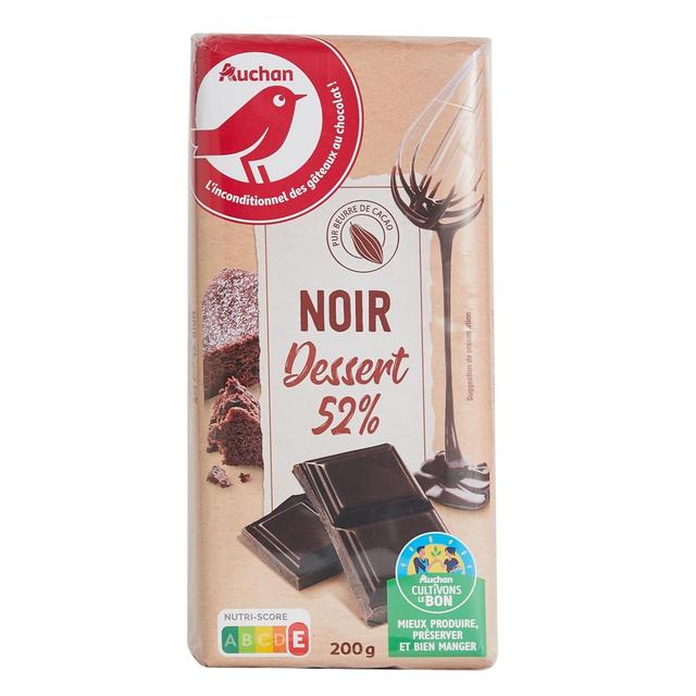 3245677743318 - Auchan - Tablette de chocolat noir dessert 52%