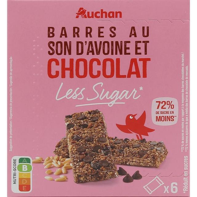 3596710493418 - Auchan Less Sugar - Barres au son d'Avoine et chocolat