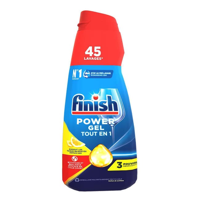 3665468403618 - Finish - Gel Lave-Vaisselle Tout en 1 Citron Power Gel