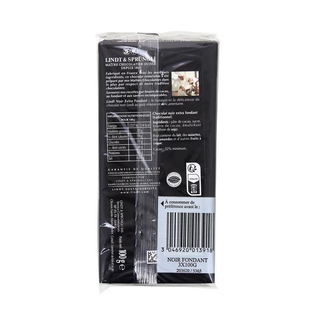 3046920013918 - Lindt - Chocolat noir extra fondant