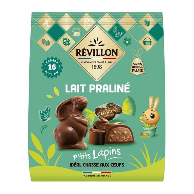 3110846284018 - Revillon - Petits Lapins Chocolat au Lait Praliné