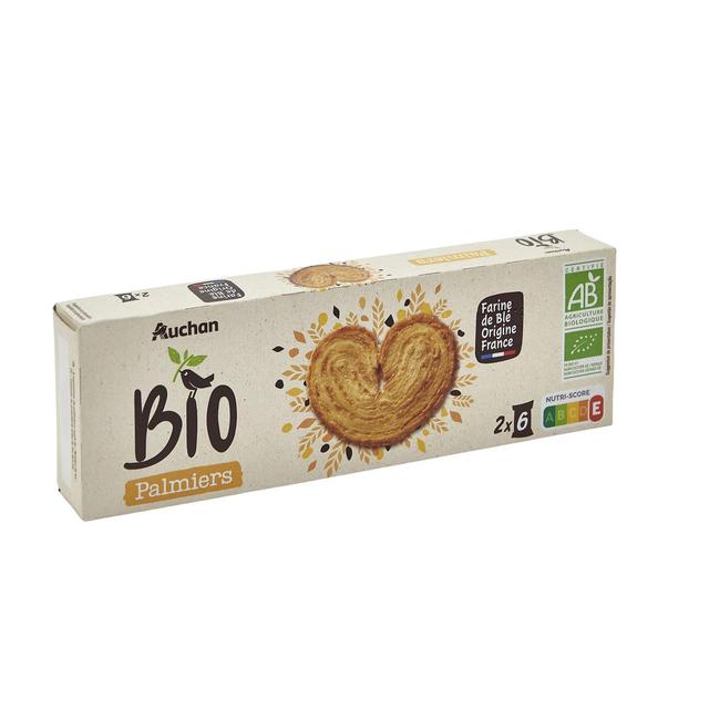 3596710414918 - Auchan BIO - Palmiers biscuits feuilletés bio
