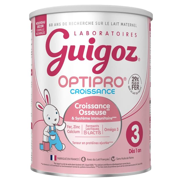 8445290624918 - Guigoz - Lait de Croissance Optipro 3ème âge en Poudre Bébé Dès 12 mois