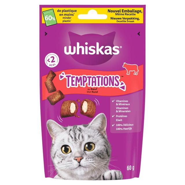 5998749146118 - Whiskas - Temptations au Boeuf - Friandise Récompense pour Chat