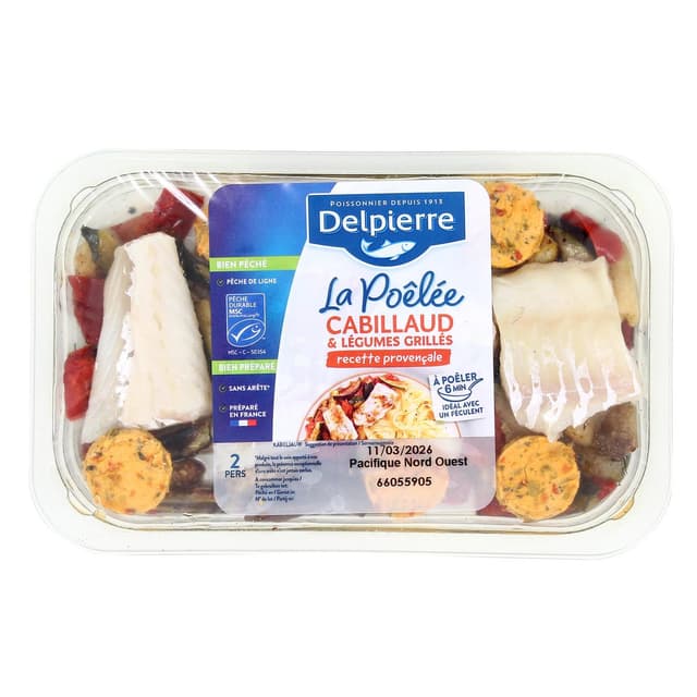 3038684707318 - Delpierre - Poêlé de Cabillaud et légumes grillés