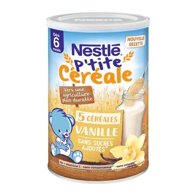 8445290117618 - Nestlé - P'tite Céréale - 5 Céréales Vanille Bébé Dès 6 mois