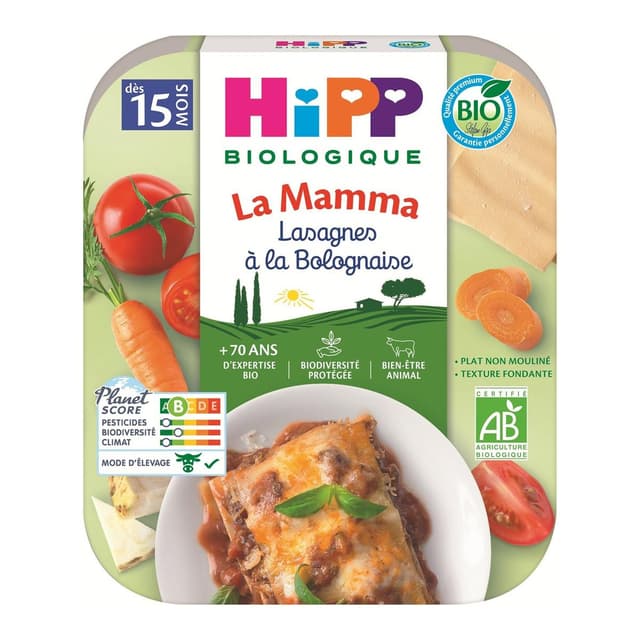 4062300250819 - Hipp - La Mamma - Lasagnes à la Bolognaise Bio Assiette Bébé Dès 15 mois