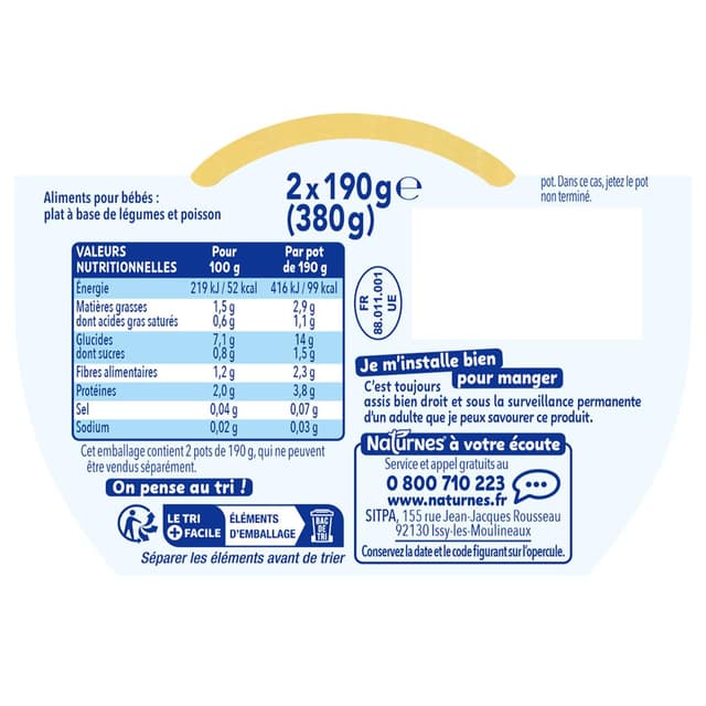 8445291591219 - Naturnes® - Pommes de terre Poireau Cabillaud Bol Bébé dès 6 mois
