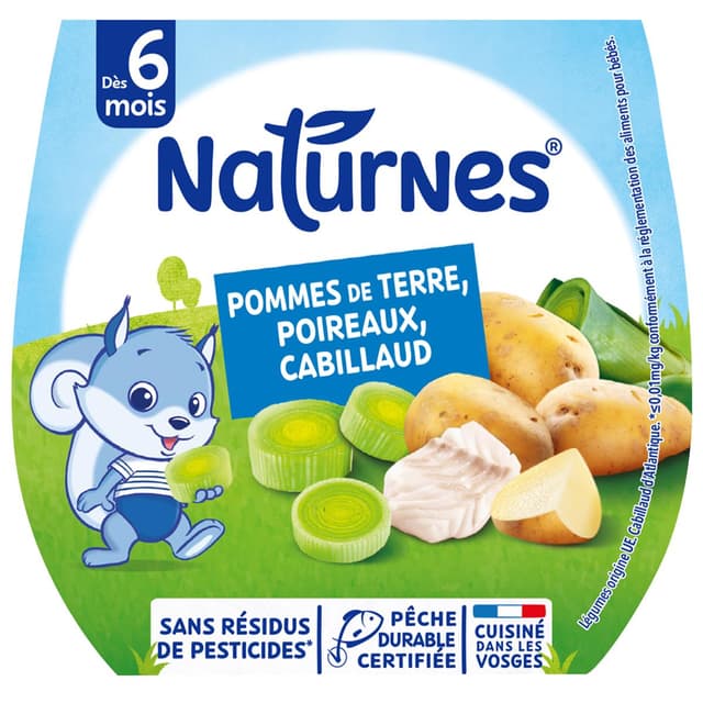 8445291591219 - Naturnes® - Pommes de terre Poireau Cabillaud Bol Bébé dès 6 mois