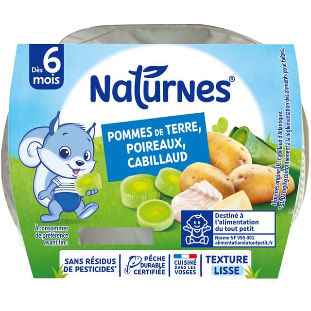 8445291591219 - Naturnes® - Pommes de terre Poireau Cabillaud Bol Bébé dès 6 mois