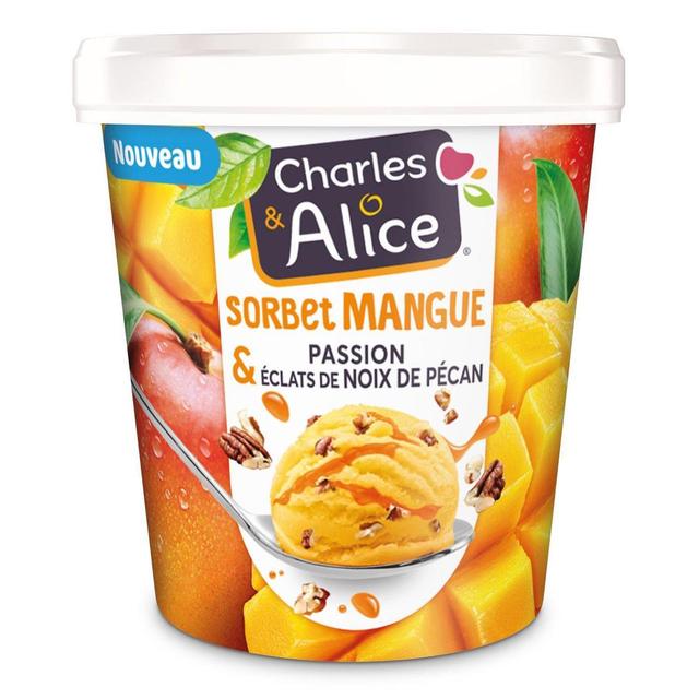 3297760082019 - Charles et Alice - Sorbet Mangue Passion & éclats de noix de pécan