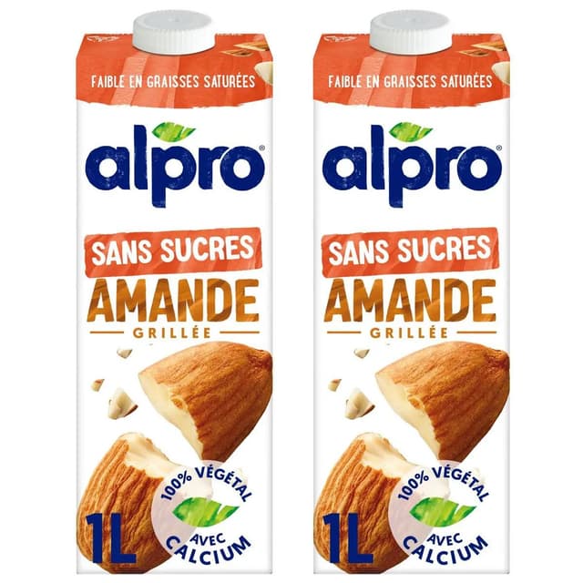 5411188112709 - Alpro - Lait d'amande grillée sans sucre, calcium et vitamines ajoutés