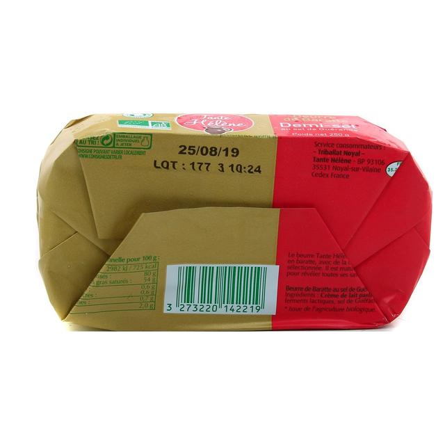 3273220142219 - Tante Hélène - Beurre bio de baratte 1/2 Sel