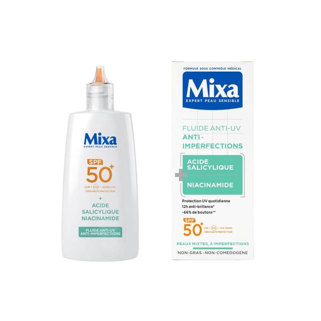 3600551182919 - Mixa - Protection Solaire Fluide Anti-Imperfections SPF50+