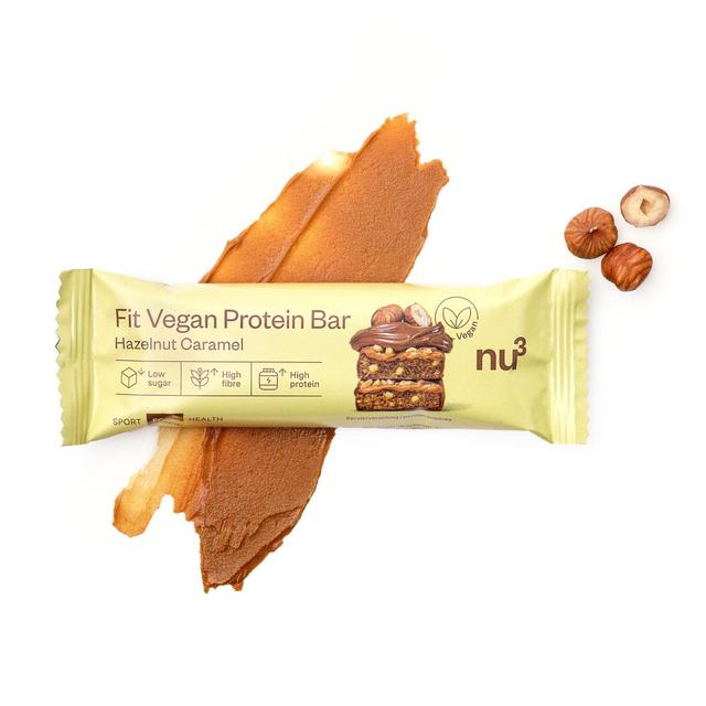 4260744953819 - NU3 - Barre Protéinée Vegan Noisettes Caramel- Fit Protein Bar Hazelnut Caramel