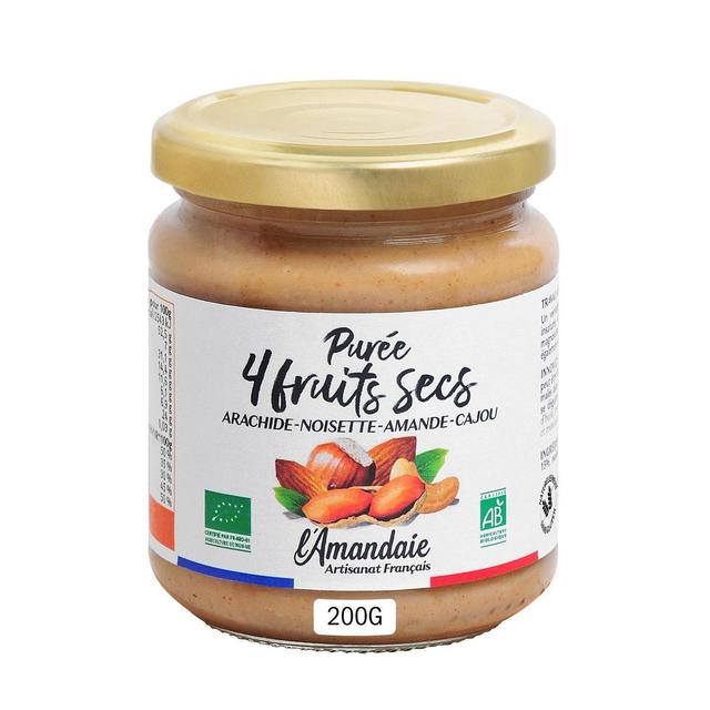 3267110004619 - L'Amandaie - Purée 4 fruits secs Bio - arachide toastée, noix de cajou, amande blanche et noisette toastée