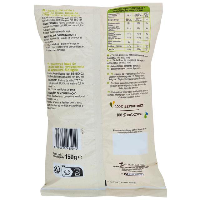 3596710465019 - Auchan BIO - Chips tortillas nature bio
