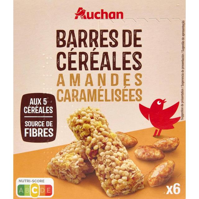3596710497119 - Auchan - Barres de céréales aux amandes caramélisées