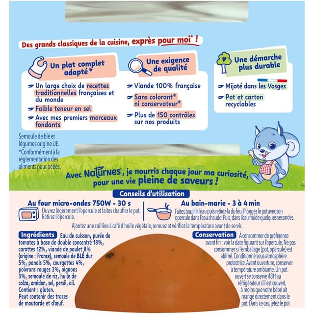7613035837119 - Naturnes® - P'tite Recette - Couscous Bol Bébé Dès 8 mois