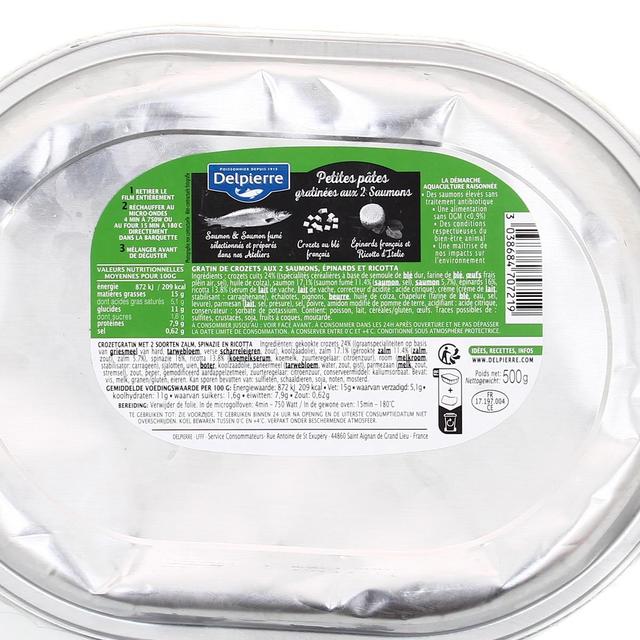 3038684707219 - Delpierre - Petites pâtes gratinées aux saumons