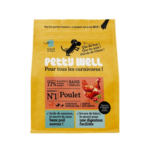 3770015318519 - Petty Well - Croquettes Poulet Légumes Sans Céréales pour Chien petit et moyen
