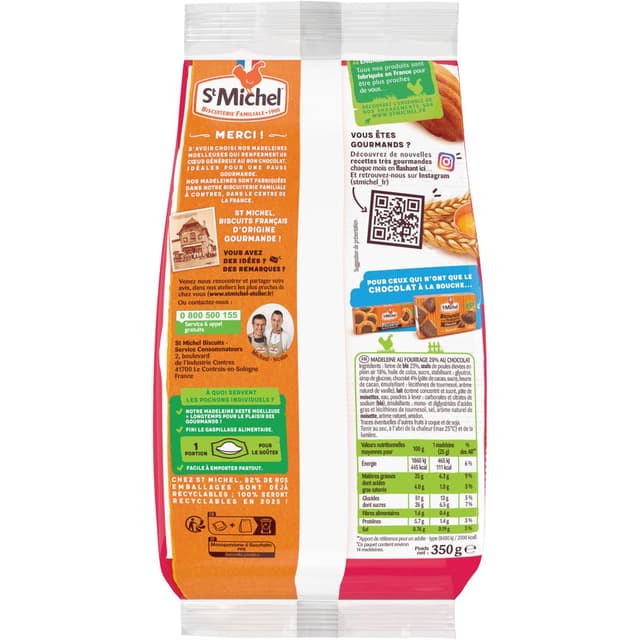 3178530419719 - St Michel - Madeleines fourrées chocolat