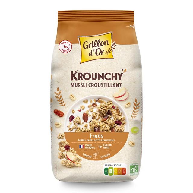 3421557110320 - Grillon Or - Krounchy Muesli croustillant aux fruits BIO