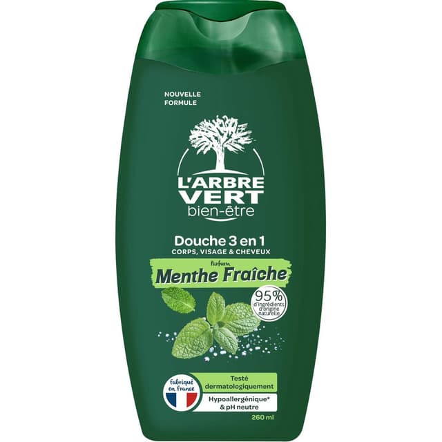 3450601100420 - L'Arbre Vert Bien-Etre - Douche 3en1 Menthe fraîche