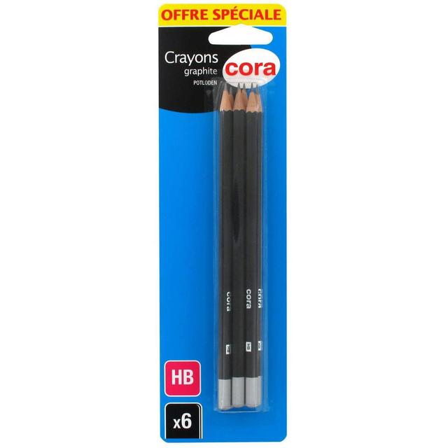 3257980831620 - Cora - 6 Crayons papier graphite HB