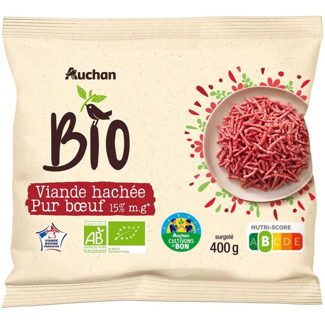3596710461820 - Auchan BIO - Viande hachée pur boeuf 15%mg bio