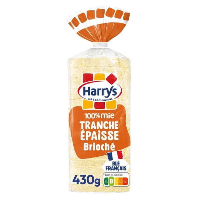 3228857002320 - Harrys - Pain 100% Mie brioché tranches épaisses sans croûte sans additifs