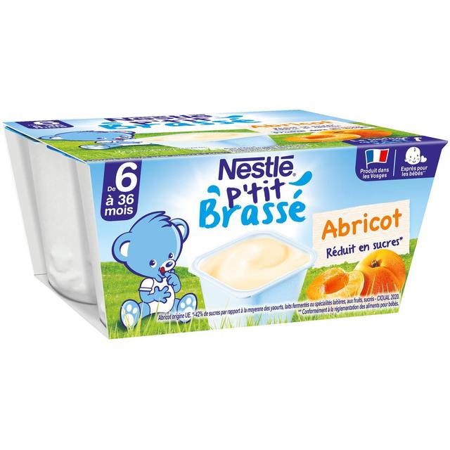 7613035014220 - Nestlé - P'tit Brassé - Dessert Lacté Abricot Coupelle Bébé Dès 6 mois