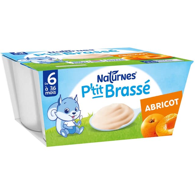 7613035014220 - Naturnes® - P'tit Brassé - Dessert Lacté Abricot Coupelle Bébé Dès 6 mois