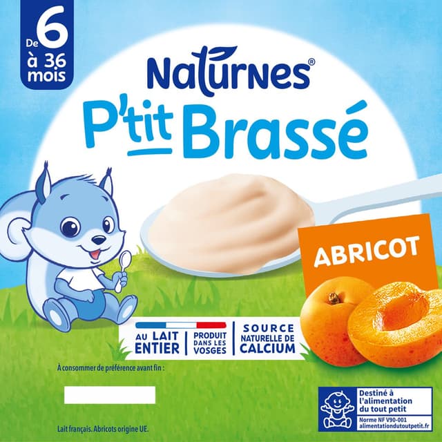 7613035014220 - Naturnes® - P'tit Brassé - Dessert Lacté Abricot Coupelle Bébé Dès 6 mois