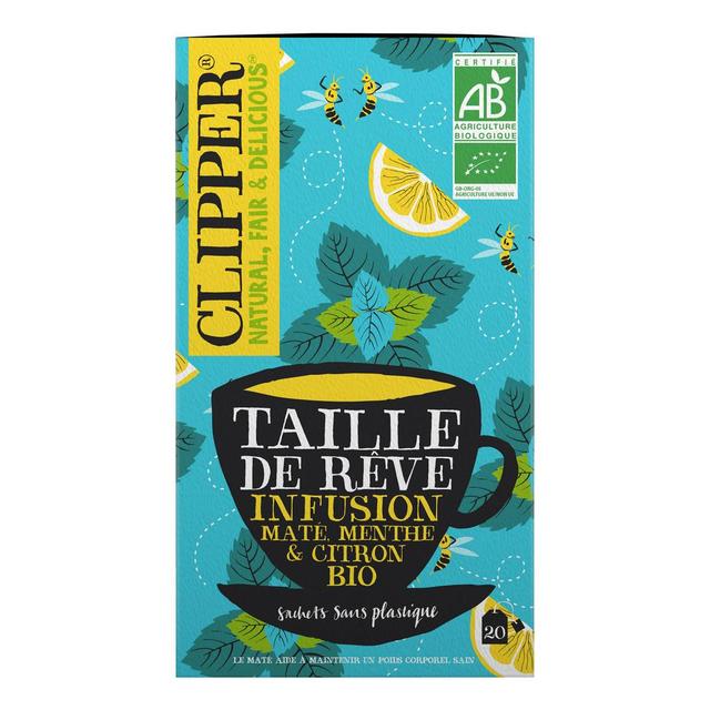5021991944420 - Clipper - Infusion Maté Menthe et citron Bio- Taille de Rêve