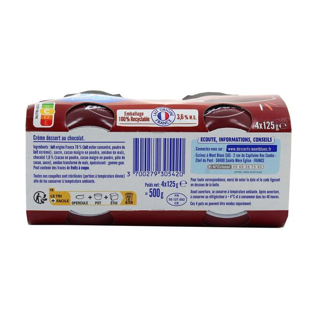 3700279305420 - Mont Blanc - Crème dessert chocolat extra fin