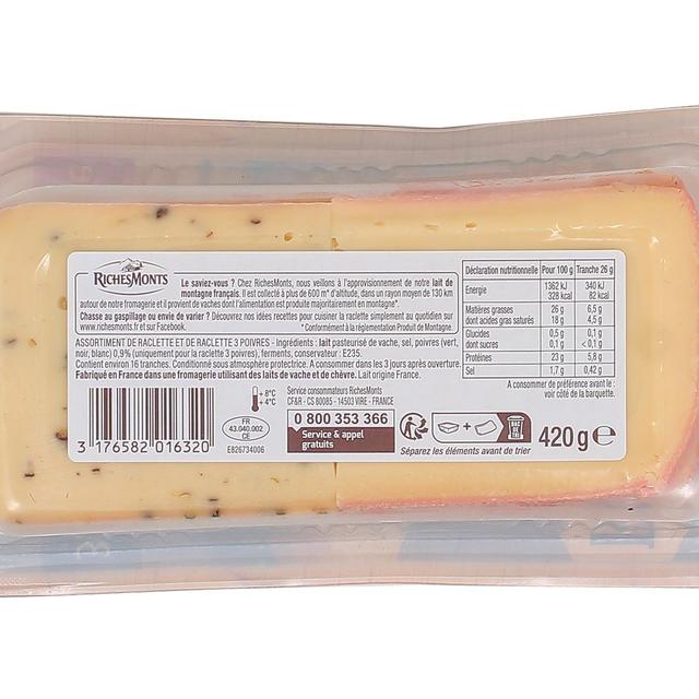 3176582016320 - Richesmonts - Raclette nature et 3 poivres