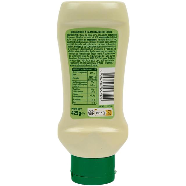 3596710457120 - Auchan - Mayonnaise à la moutarde de Dijon et oeufs de plein air flacon souple