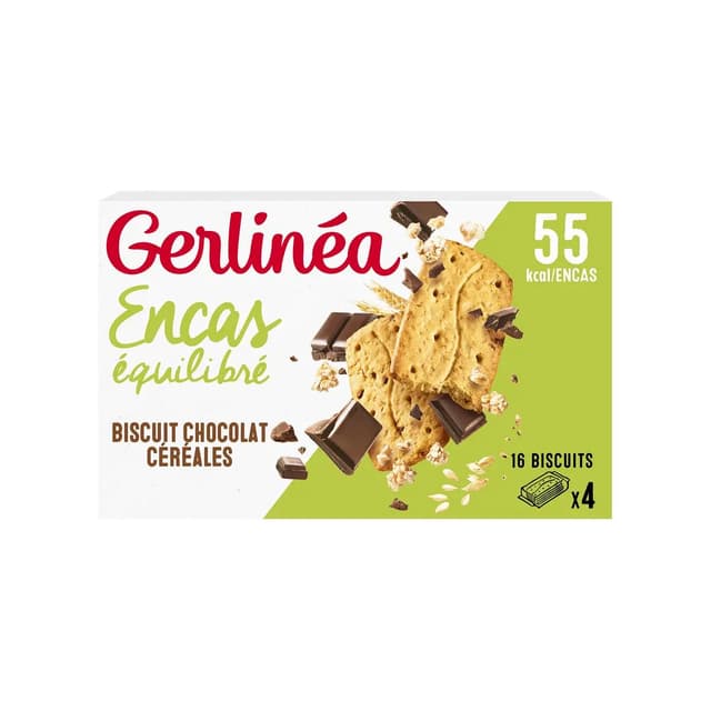 3175681797420 - Gerlinéa - 4 Biscuits chocolat céréales -49% de sucres en moins