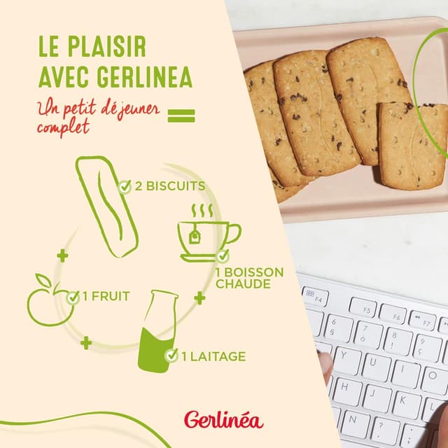3175681797420 - Gerlinéa - 4 Biscuits chocolat céréales -49% de sucres en moins