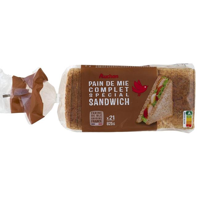 3596710497720 - Auchan - Pain de Mie Complet avec Croûte Spécial Sandwich
