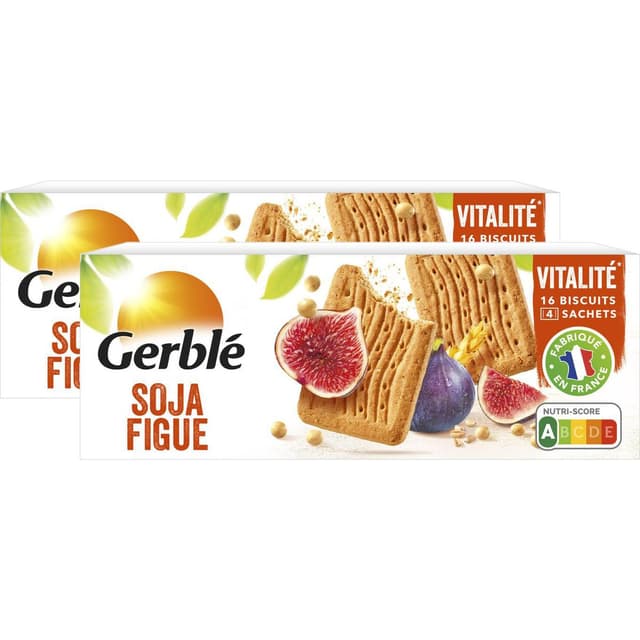 3175681851863 - Gerblé Vitalité - 16 Biscuits Soja et Figue -43% de sucres en moins