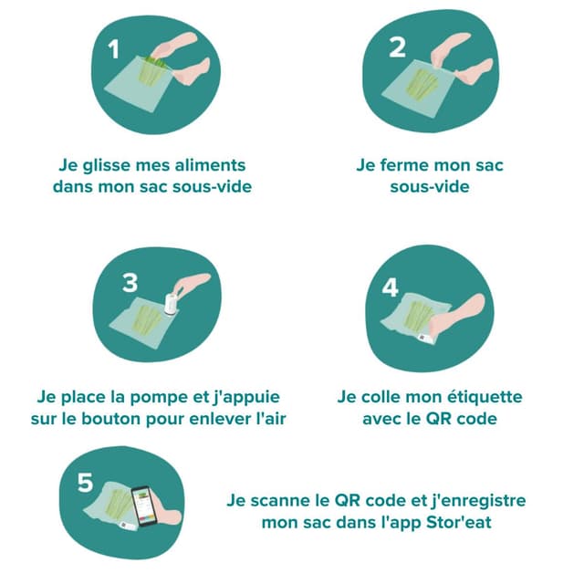 3485990938620 - Mastrad - Lot de 10 sacs sous vide Storeat Taille S