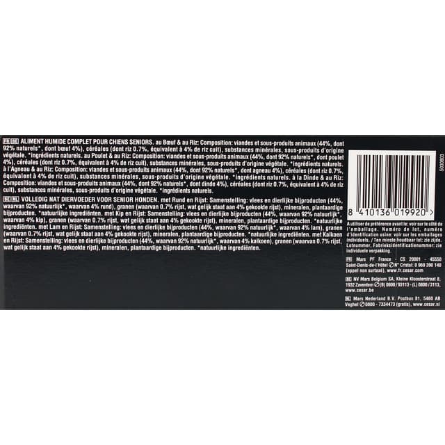 8410136019920 - César - Sachets en Gelée Sélection 4 variétés pour Chien Senior