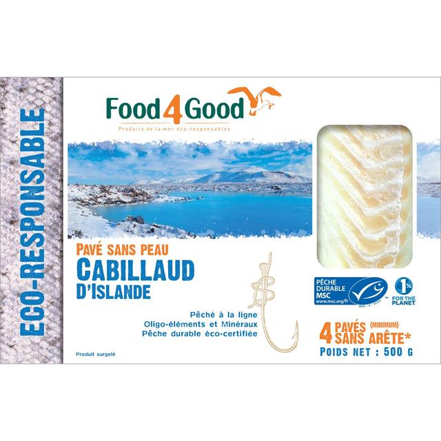 3426434000121 - Food4Good - Pavés de Cabillaud d'Islande MSC sans peau sans arête