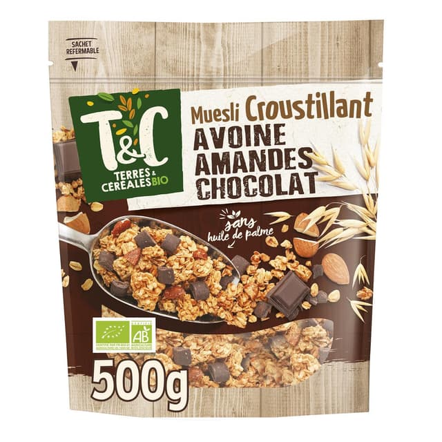 3421557110221 - Terres et Céréales Bio - Céréales Muesli Croustillant chocolat sans huile de palme Bio