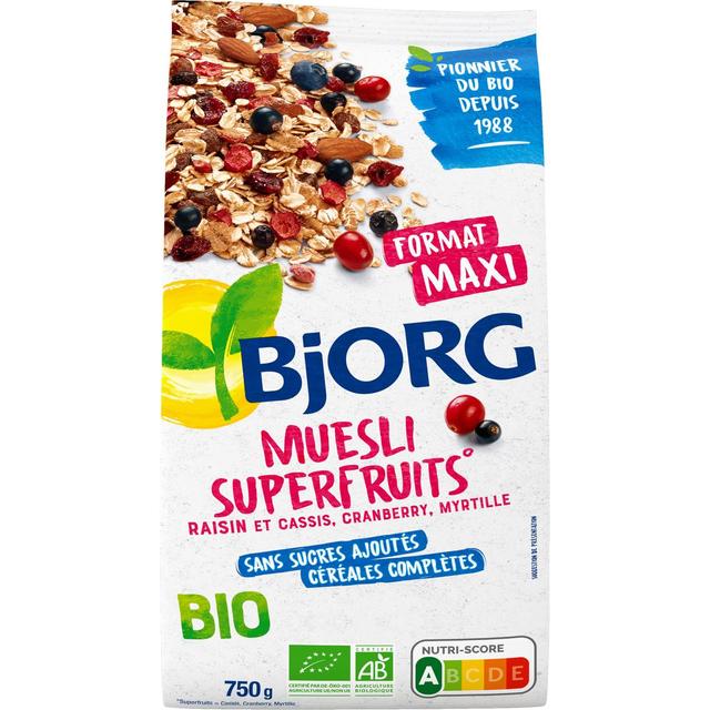 3229820800721 - Bjorg - Muesli Superfruits Raisin Cassis Cranberry Myrtille Bio
