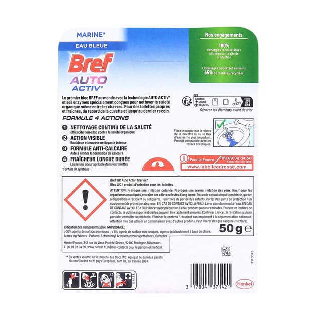 3178041371421 - Bref - Bloc WC Marine Eau Bleu Auto Activ' Premium